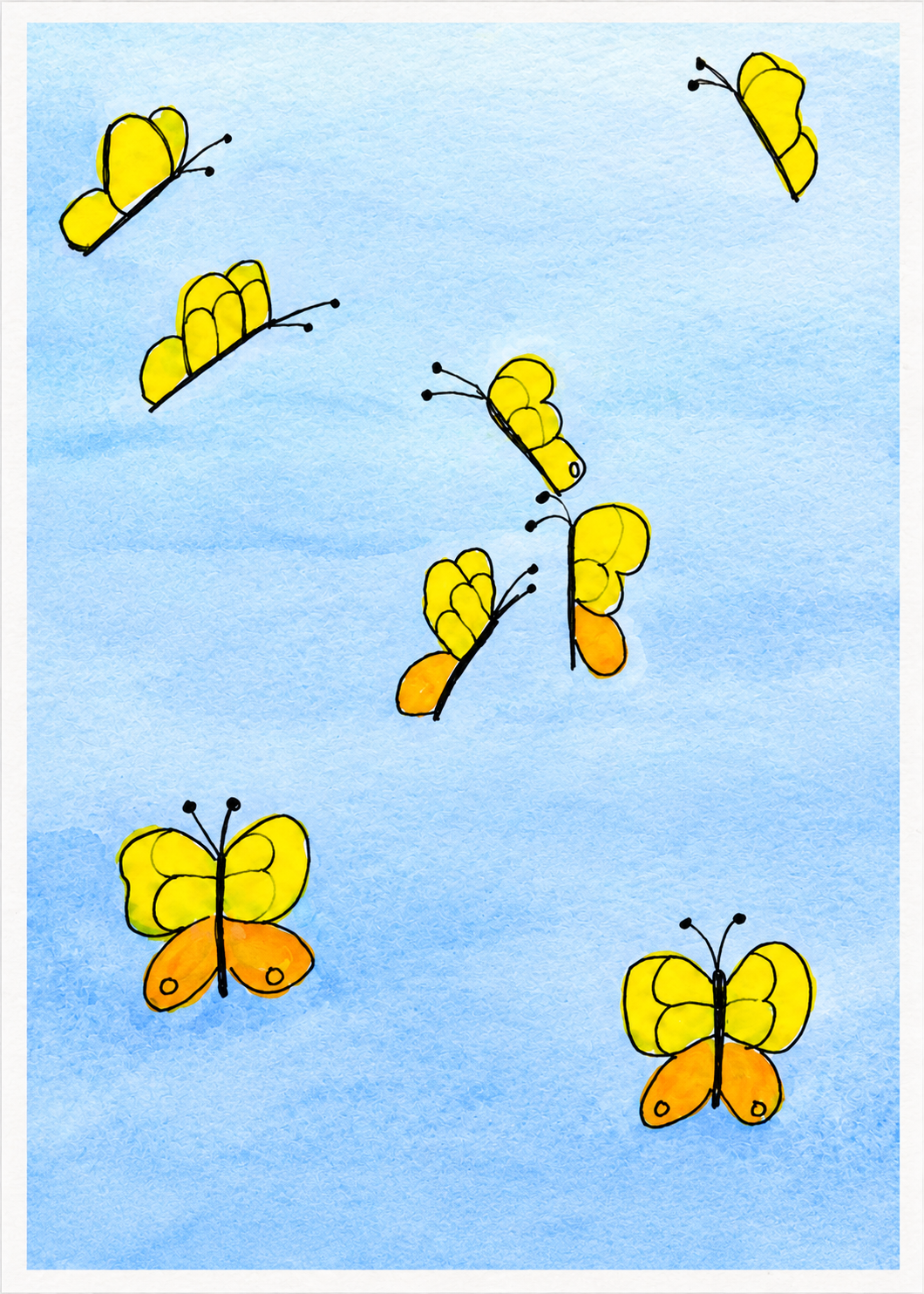 Butterfly Waltz watercolor card