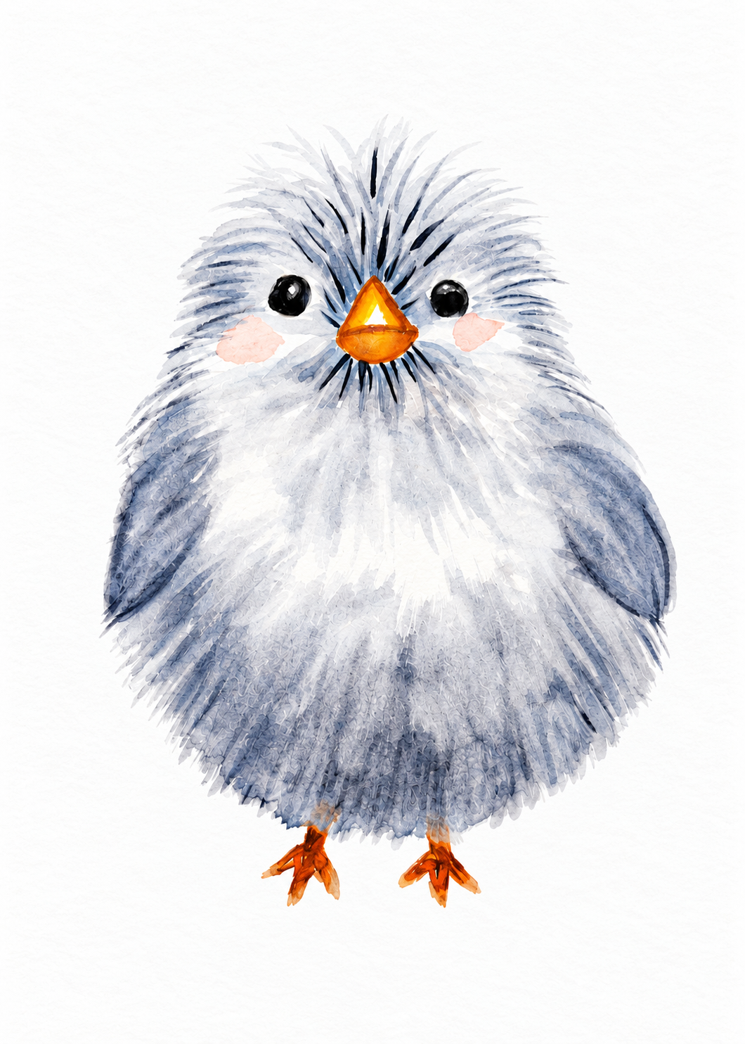 Little Blue watercolor card